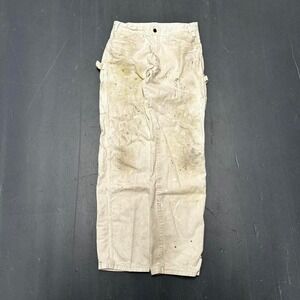 Vintage Dickies white distressed paint splatter baggy carpenter painter pants